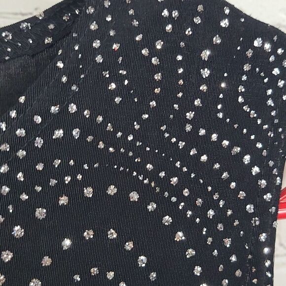 Vintage 90s Y2K Jump Black/Silver Metallic Glitter Sleeveless Formal Party Dress - Picture 5 of 8